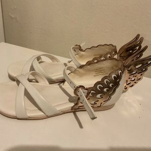 Sophia Webster Evangeline Strappy Sandals Kids 10C EUR 27 (White and Rose Gold)
